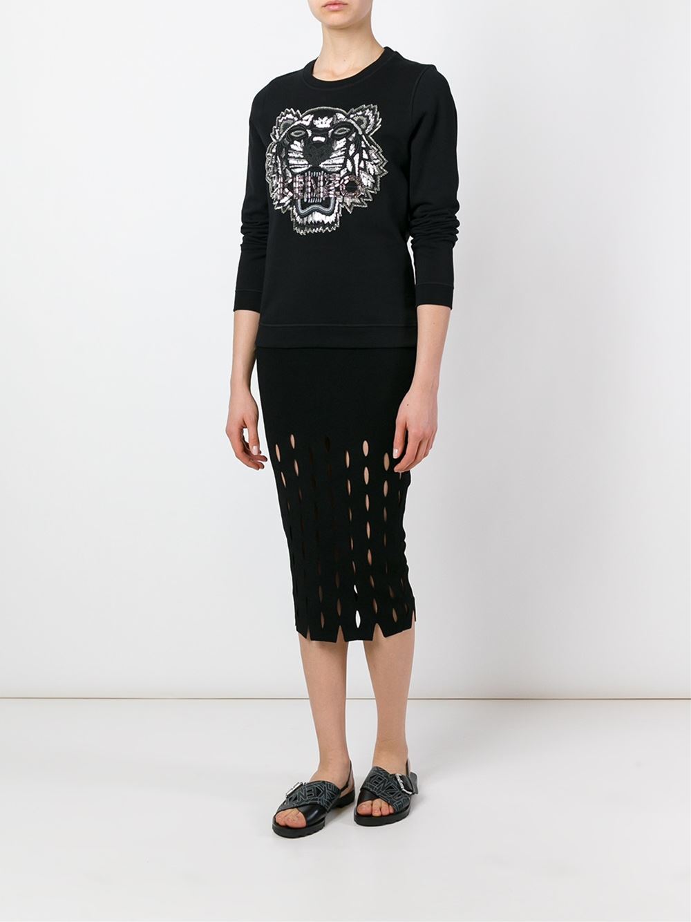Kenzo À Tiger Amour Sweat Perles Femme Clothing Brodées kenzo qEznqrwB5P