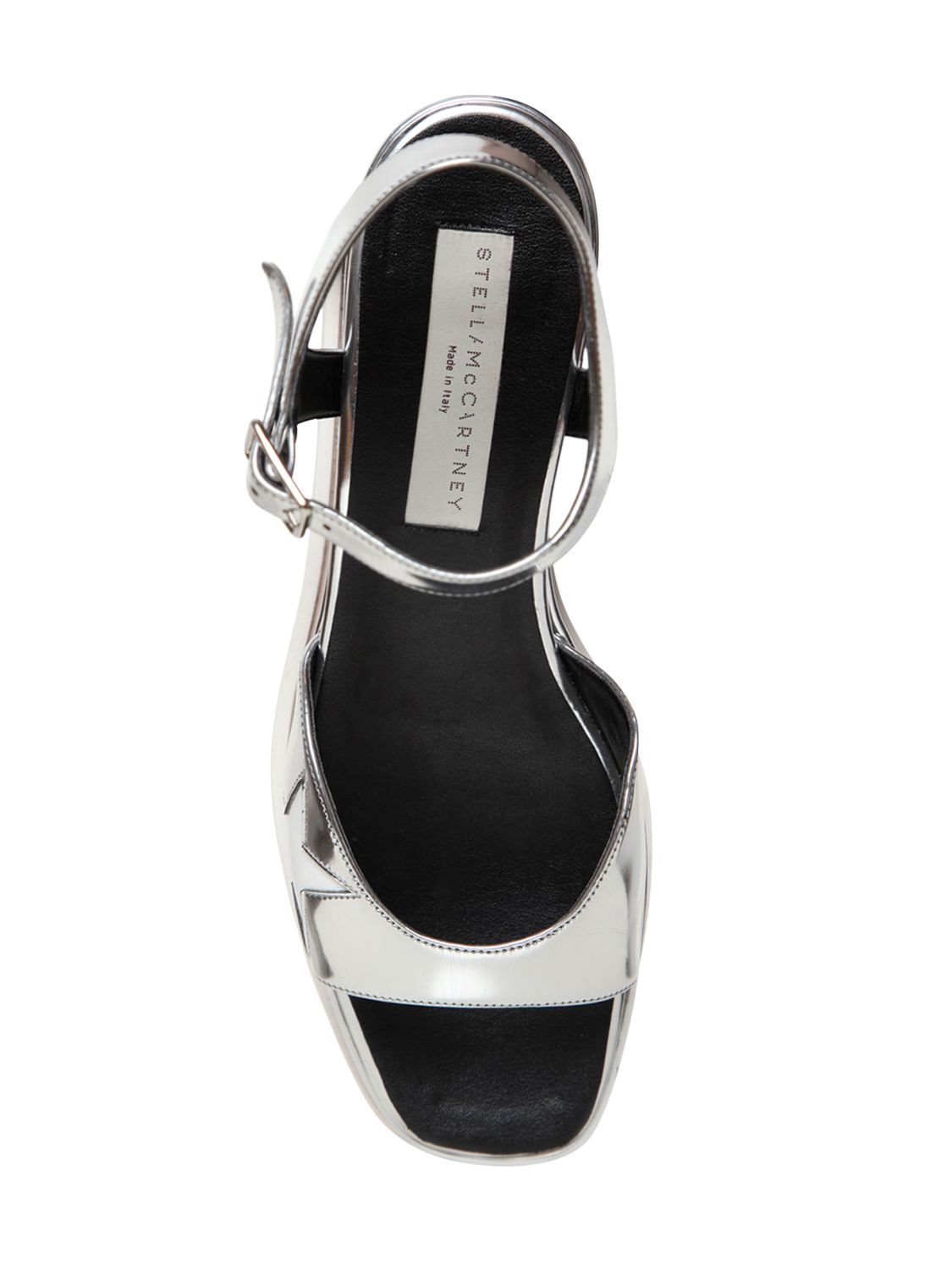 Elyse Métallisé Simili Sandales En Stella 75mm Mccartney Cuir Argent FJluK135Tc